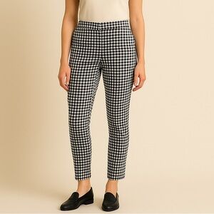 Scotch & Soda Black And White Aloha Hula‎ High Rise Gingham Skinny Leg Pant